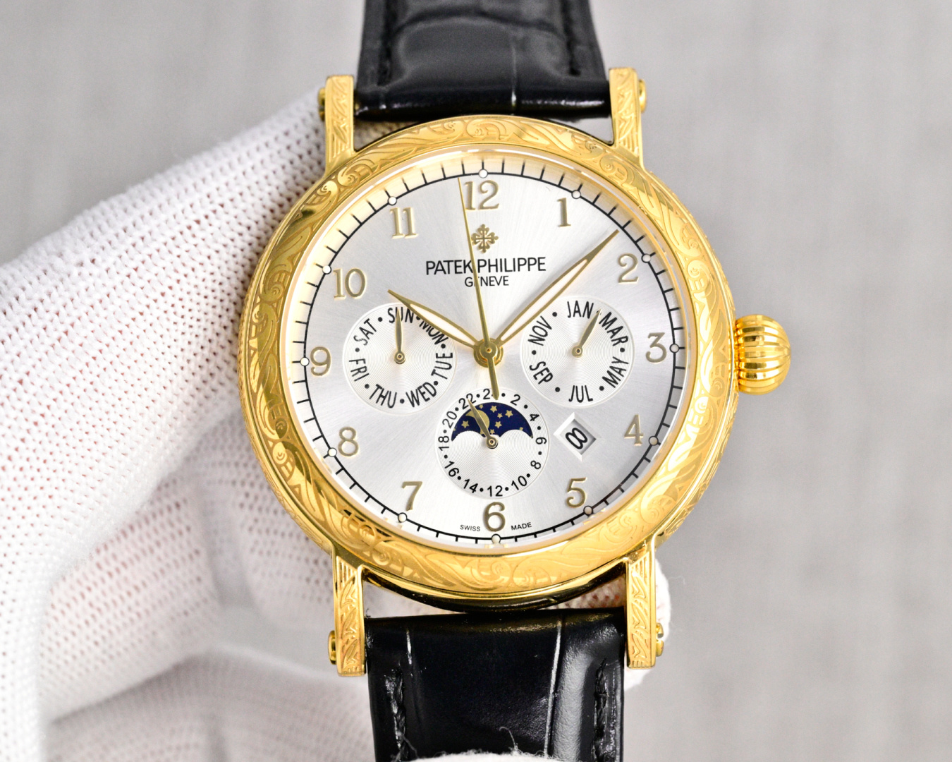 Patek Philippe Watch 42mm White / Gold - watch0504 - Image 4
