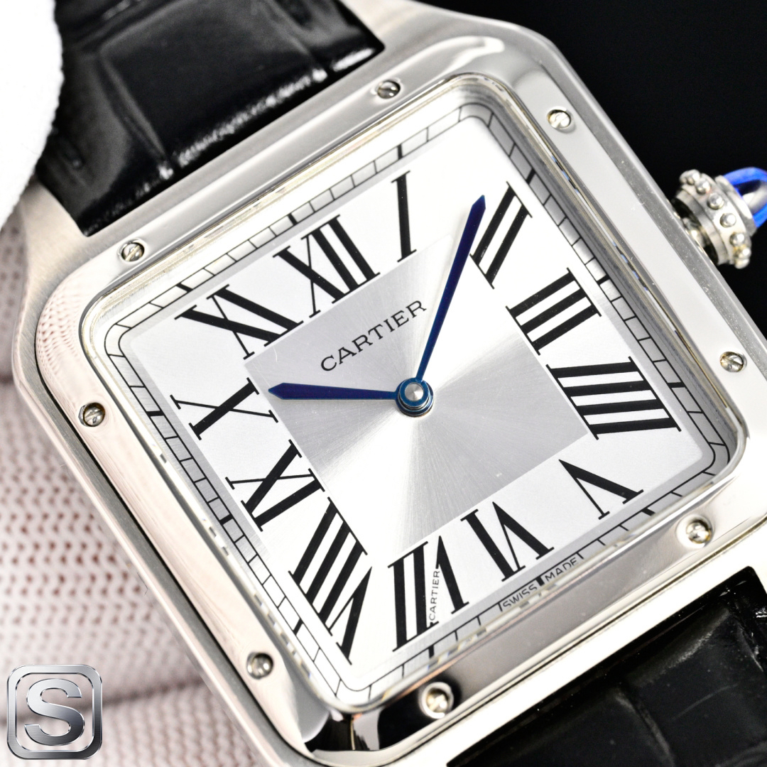 Cartier Santos 33mm White / Blue - watch0626 - Image 4