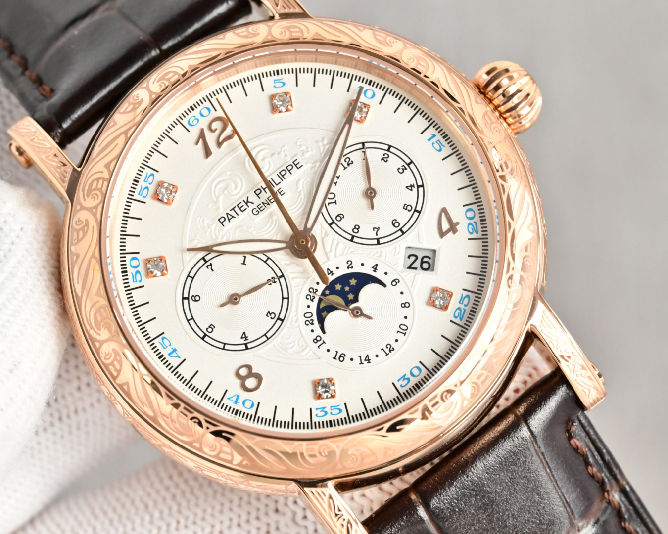 Patek Philippe Watch 42mm White / Gold - watch0777 - Image 4