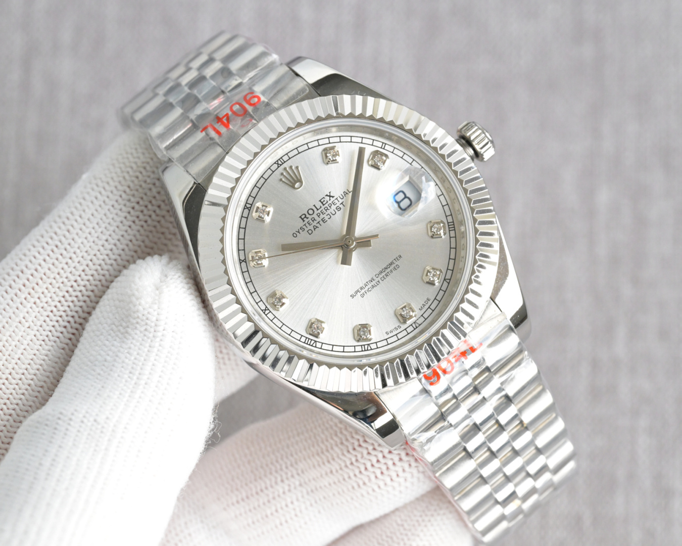 Rolex Datejust 41mm Silver - watch0977 - Image 4