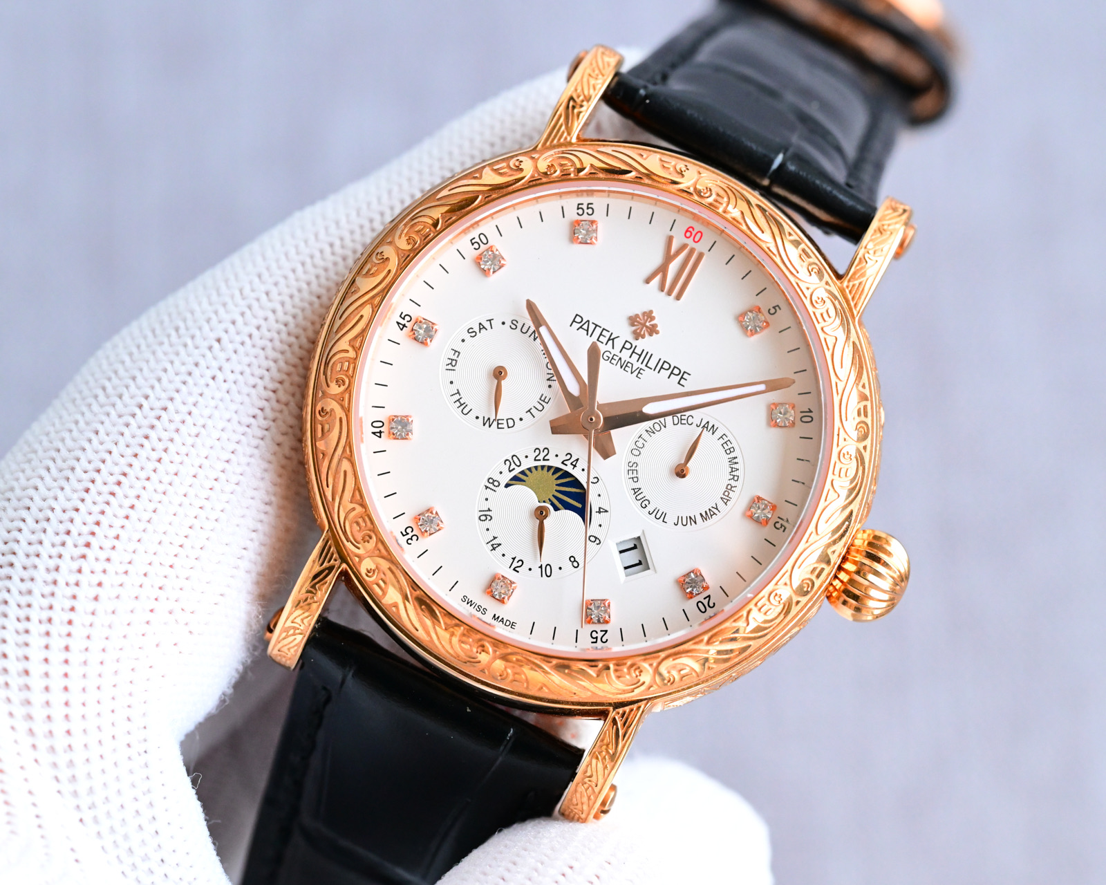 Patek Philippe Watch 42mm White / Rose Gold - watch0982 - Image 4