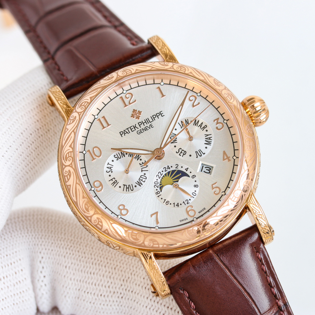 Patek Philippe Watch 42mm White / Gold - watch1378 - Image 4