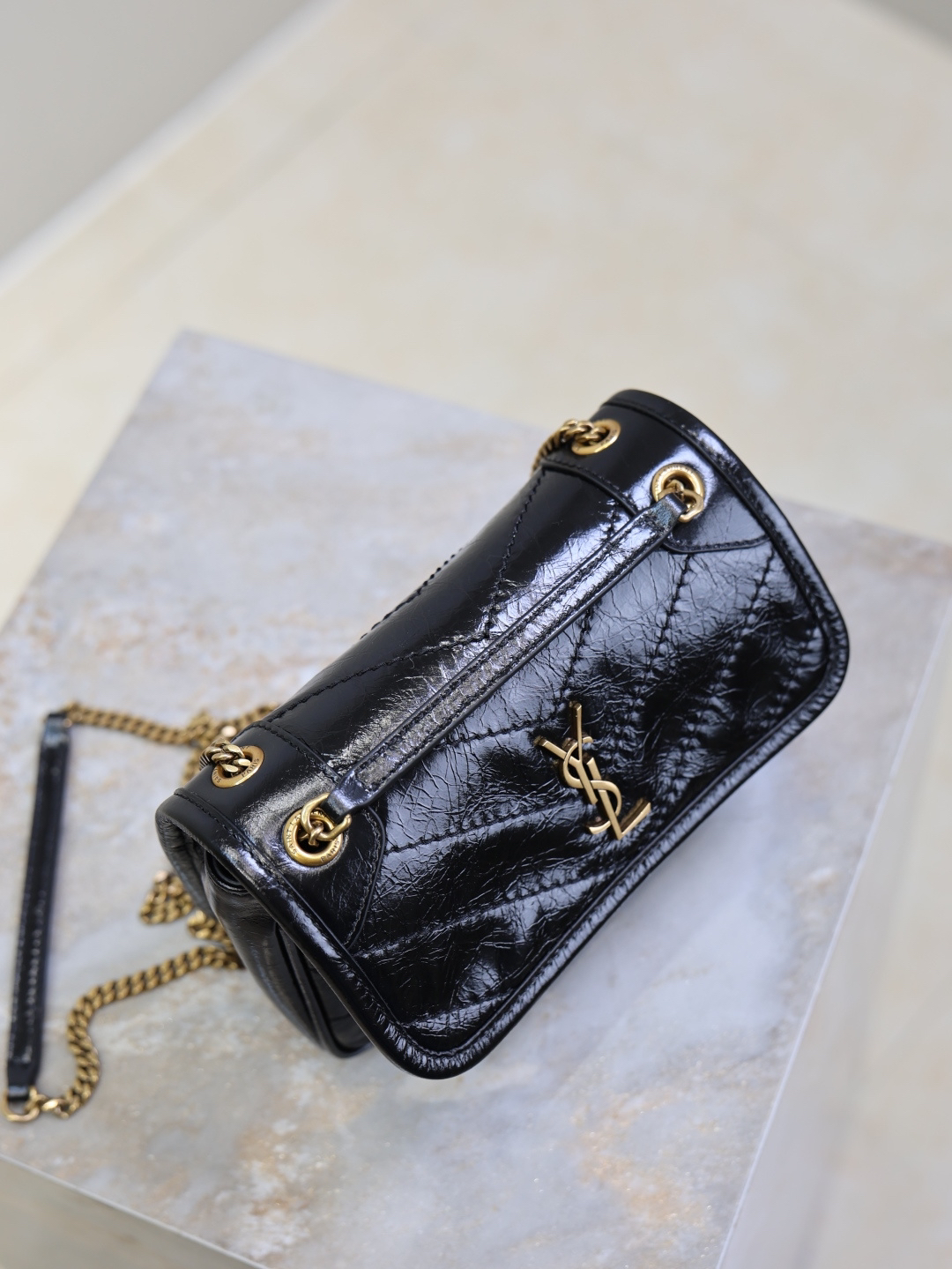 ysl0662 YSL NIKI Shoulder Bag Black Gold Hardware - Image 5