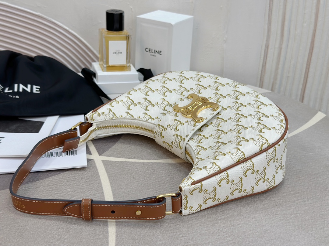 cel0202 Celine Triomphe Ava Brown Hobo Bag - Image 5