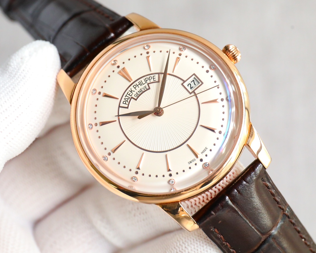 Patek Philippe Watch 42mm White / Rose Gold - watch0041 - Image 5