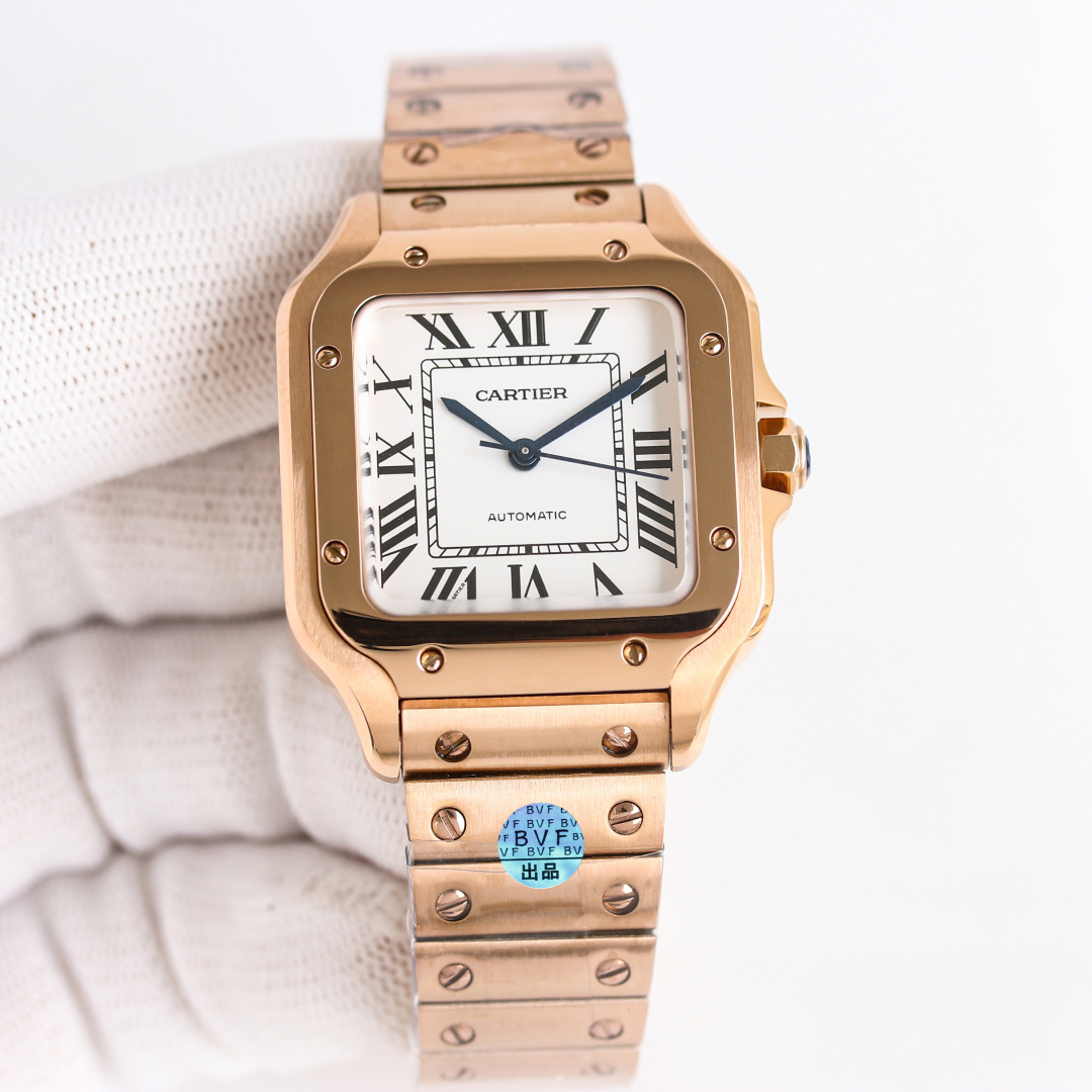 Cartier Santos White / Gold - watch0108 - Image 5