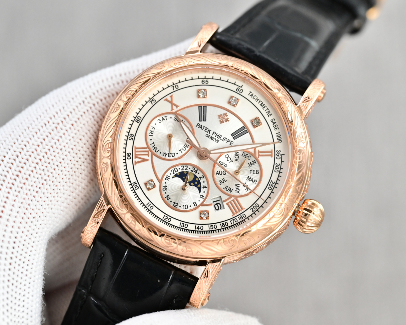 Patek Philippe Watch 42mm White / Rose Gold - watch0180 - Image 5