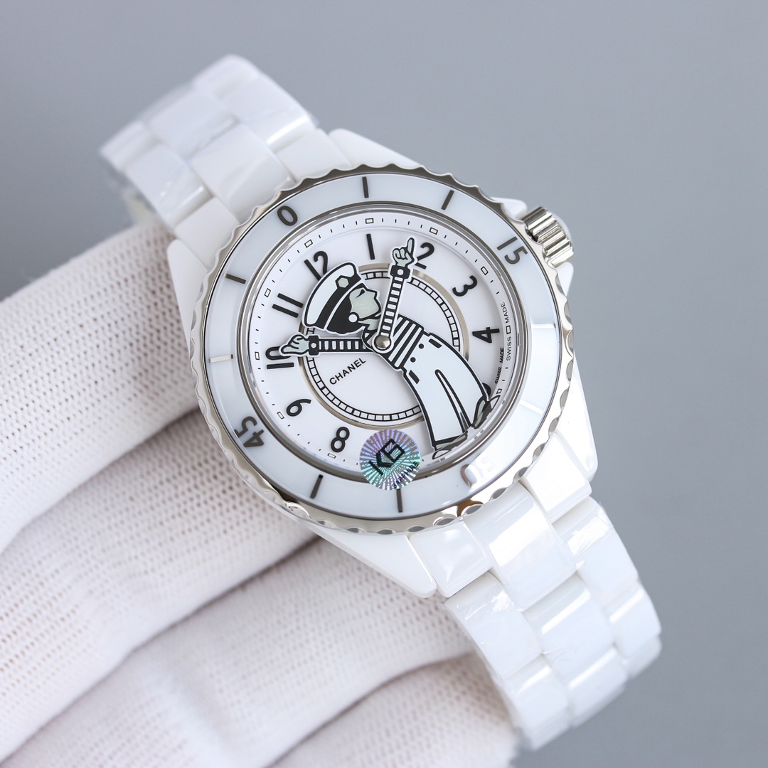 Chanel Watch 38mm Black / White - watch0403 - Image 5