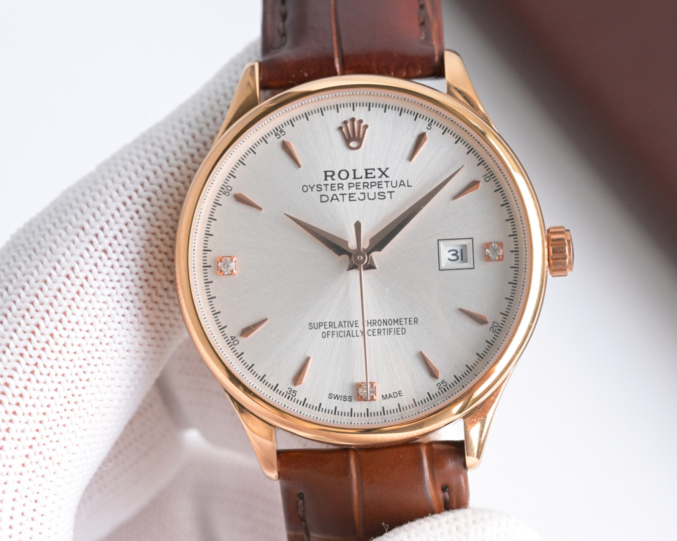 Rolex Watch 40mm White / Rose Gold - watch0429 - Image 5