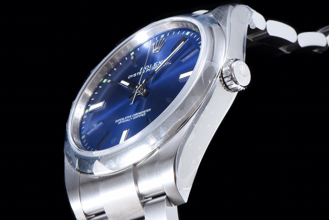 Rolex Oyster Perpetual 39mm Blue / Silver - watch0536 - Image 5
