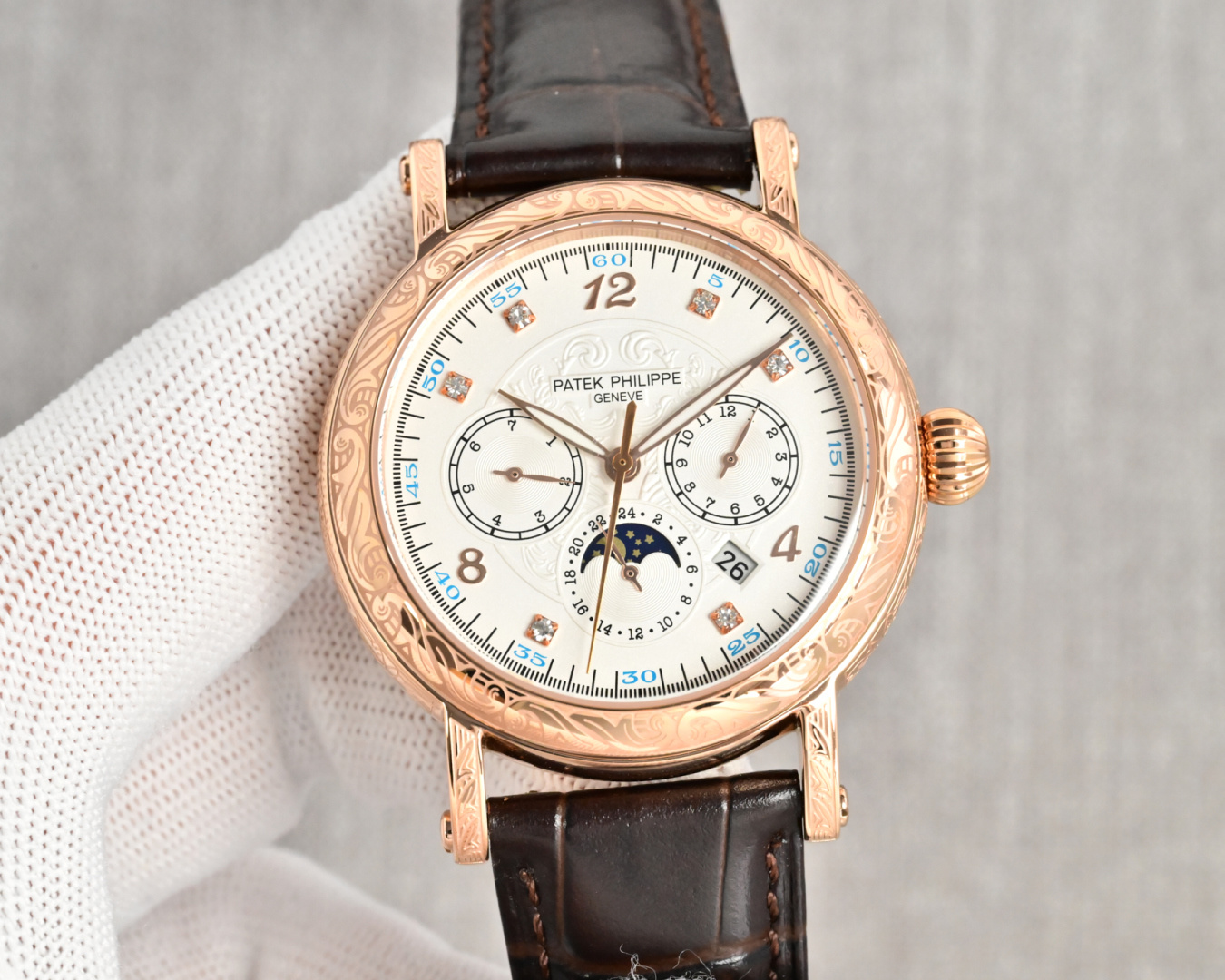 Patek Philippe Watch 42mm White / Gold - watch0777 - Image 5