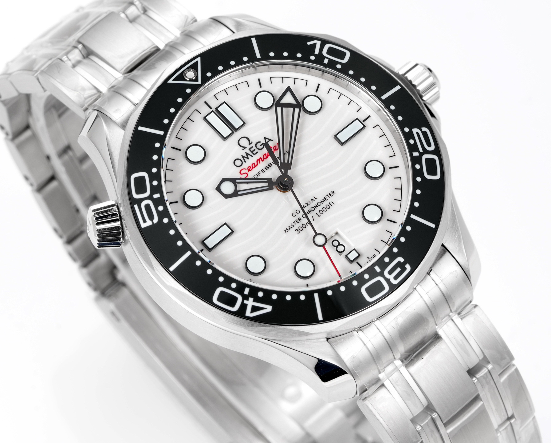 Omega Seamaster 42mm White / Silver - watch0791 - Image 5