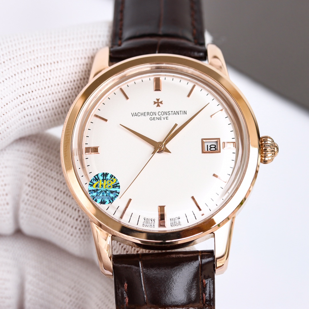 Vacheron Constantin Watch 40mm White / Rose Gold - watch1014 - Image 5